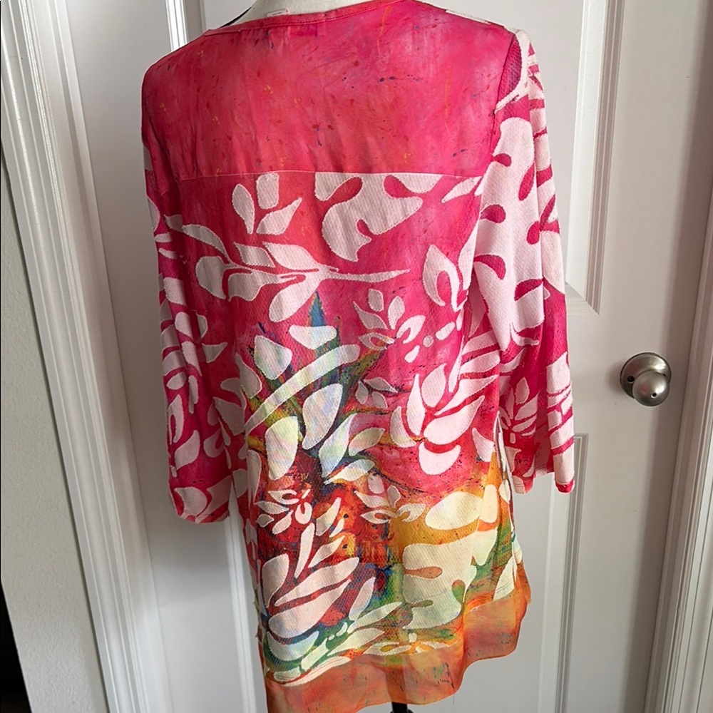Leoma Lovegrove Women's Pink Floral Print Tunic Top - Picture 7 of 15